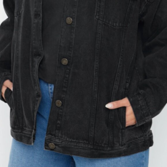 Yours | Plus Size -  Black Oversized Denim Jacket - NWT - Picture 14 of 16